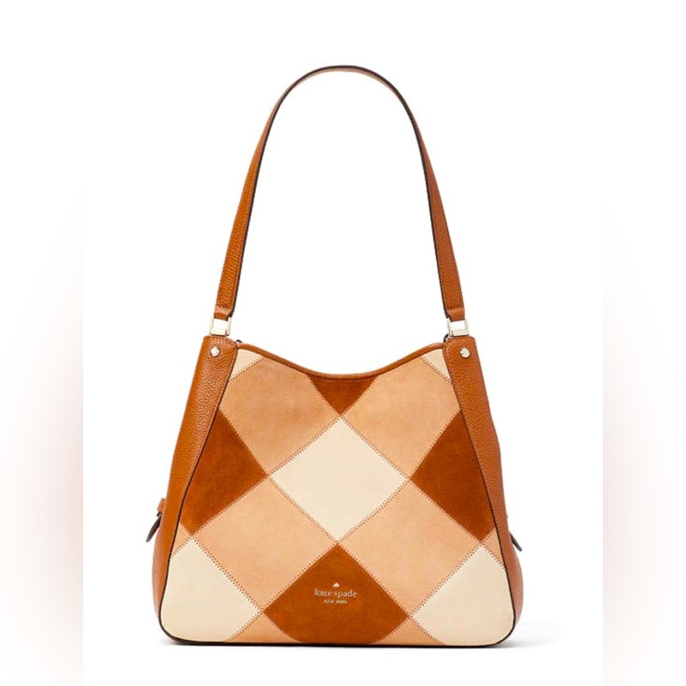 Kate Spade Tan and Cream Diamond Shoulder Bag
